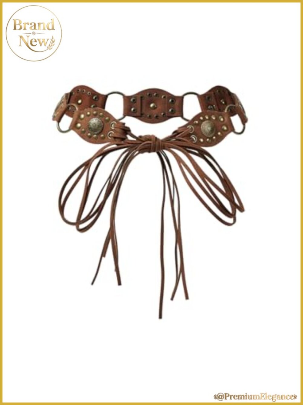 Suede Fringe Western Belt Studded Tie Waist Cincher